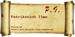 Petrikovich Ilma névjegykártya